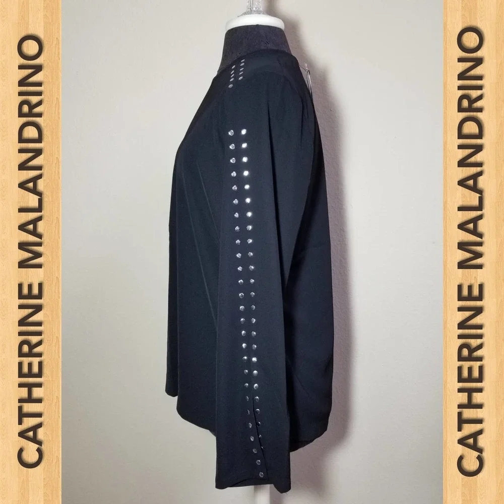 CATHERINE MALANDRINO NWT Blouse Tops Long Sleeve Studs Size Small Color … - Picture 5 of 6